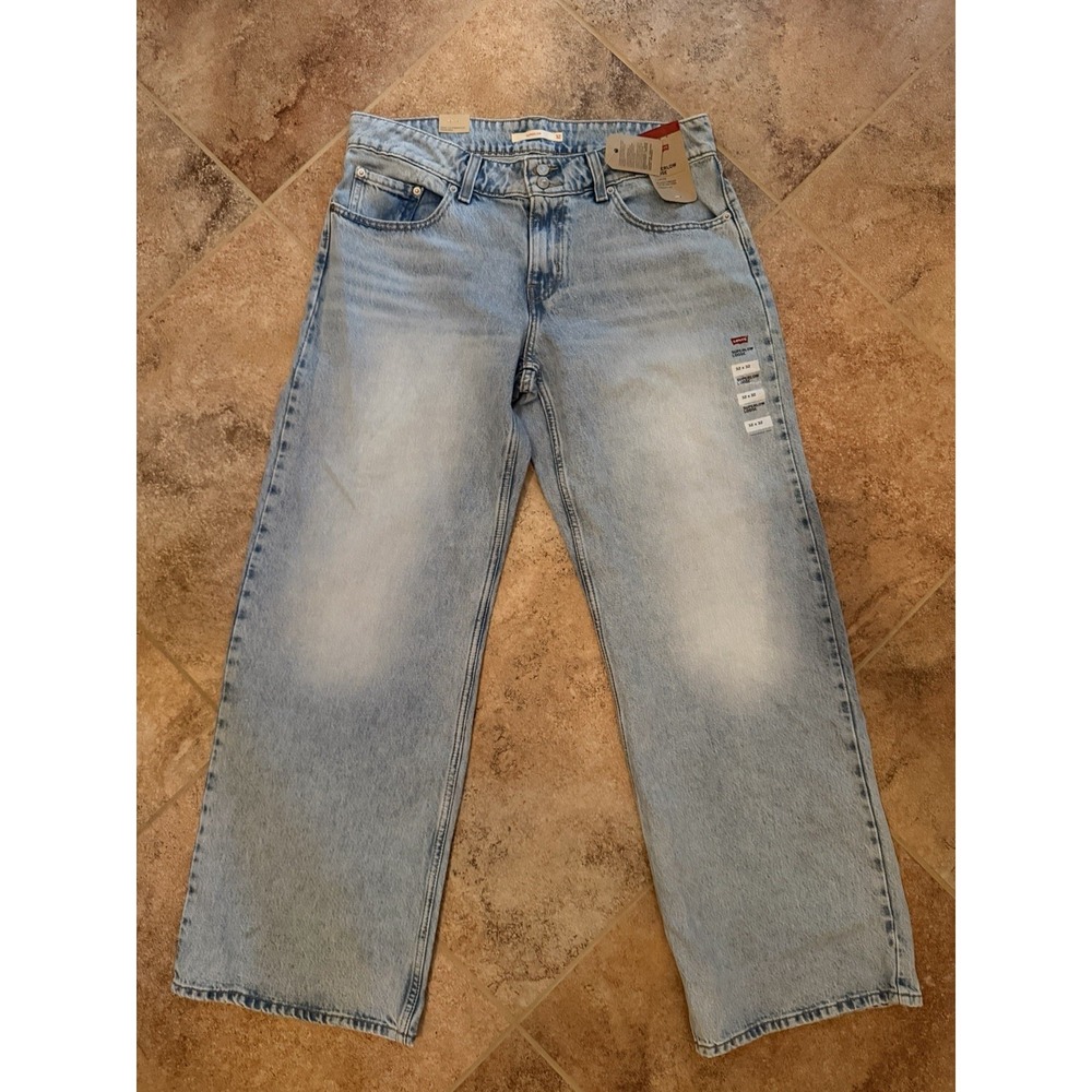 Women's Levi's Superlow Loose Straight Leg Jeans Light Blue Wash 32 X 32 NWT
